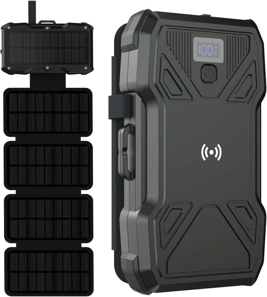 Green Lion Solar 5-Panel 20000mAh Power Bank- Black