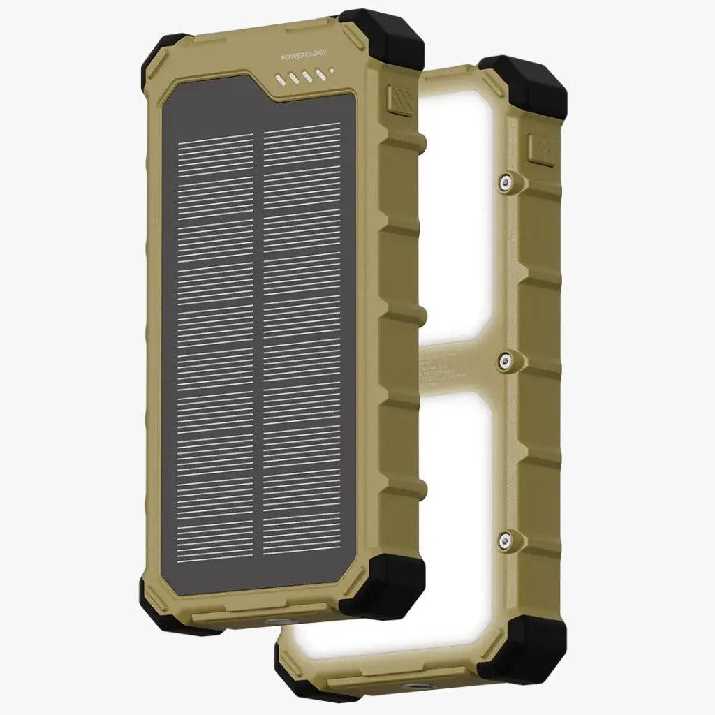 Powerology Solara Panels Solar Power Bank 20000mAh -khaki