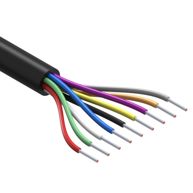 Multi Conductor Cable, 9 Conductors/Wires, 28AWG, 5.3mm, 300V, Black, (per 1 meter)