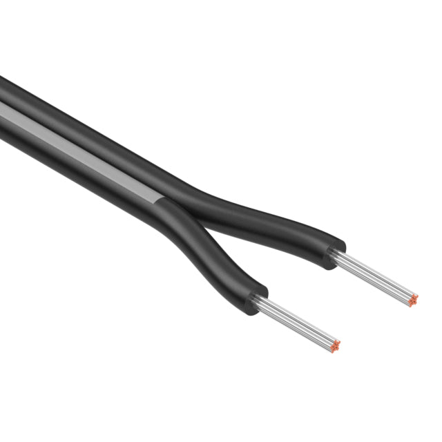 Multi Conductor Cable, 2 Conductors Wires, 24AWG, 3.2mm, 300V, Black, (per 1 meter)