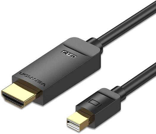 HDMI DisplayPort Cable, HDMI plug, Mini DisplayPort Plug, 3 meters, Black