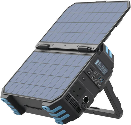 Powerology Solar Portable Power 1024Wh, Power Generator 1600W - Black