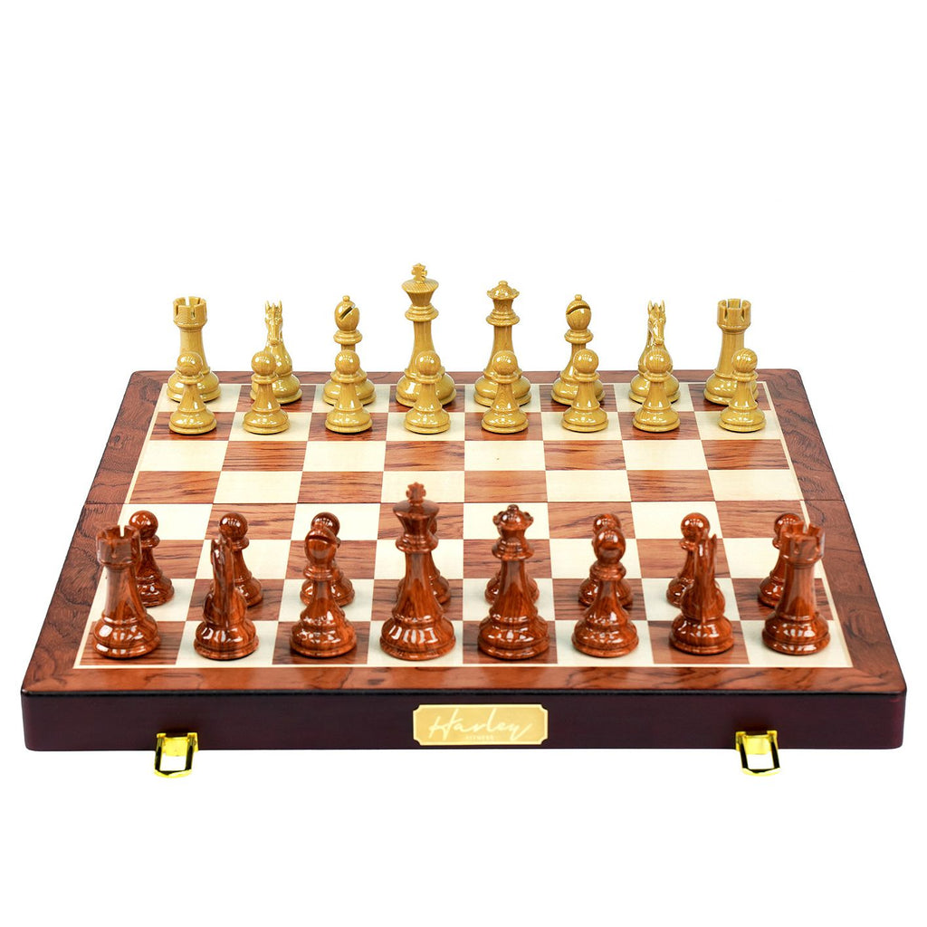 Harley 55026D High Professional Wooden Chess Board with Glossy Chess Pieces Set 52cm