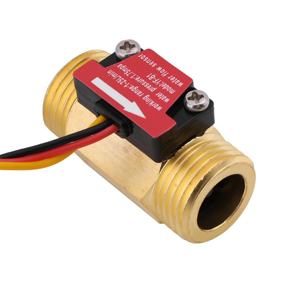 Brass Water Flow Sensor, Hall Effect Flow Meter, Liquid Flow Rate Sensor, YF-B1