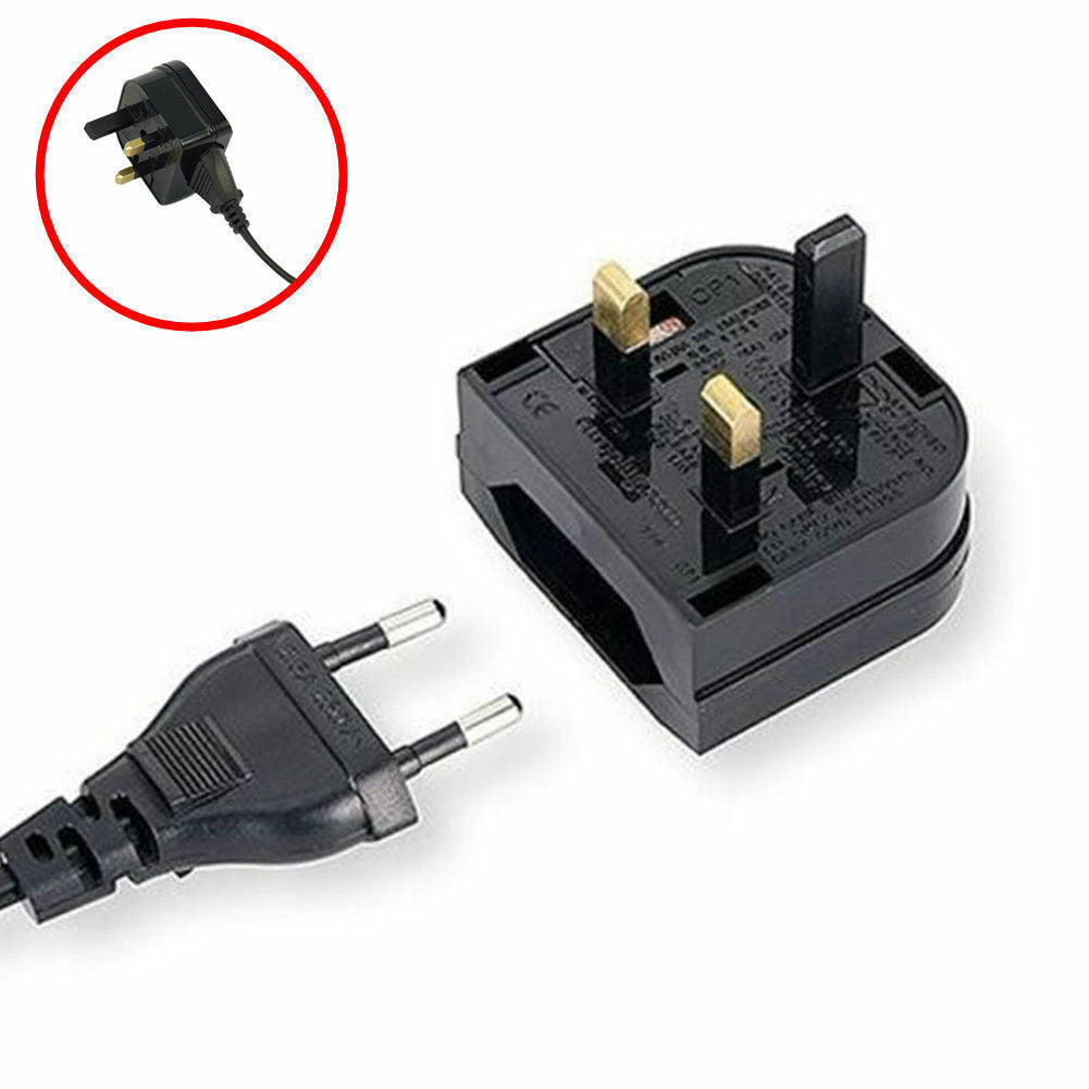 EU 2 Pin to UK 3 Pin Power Socket Adapter