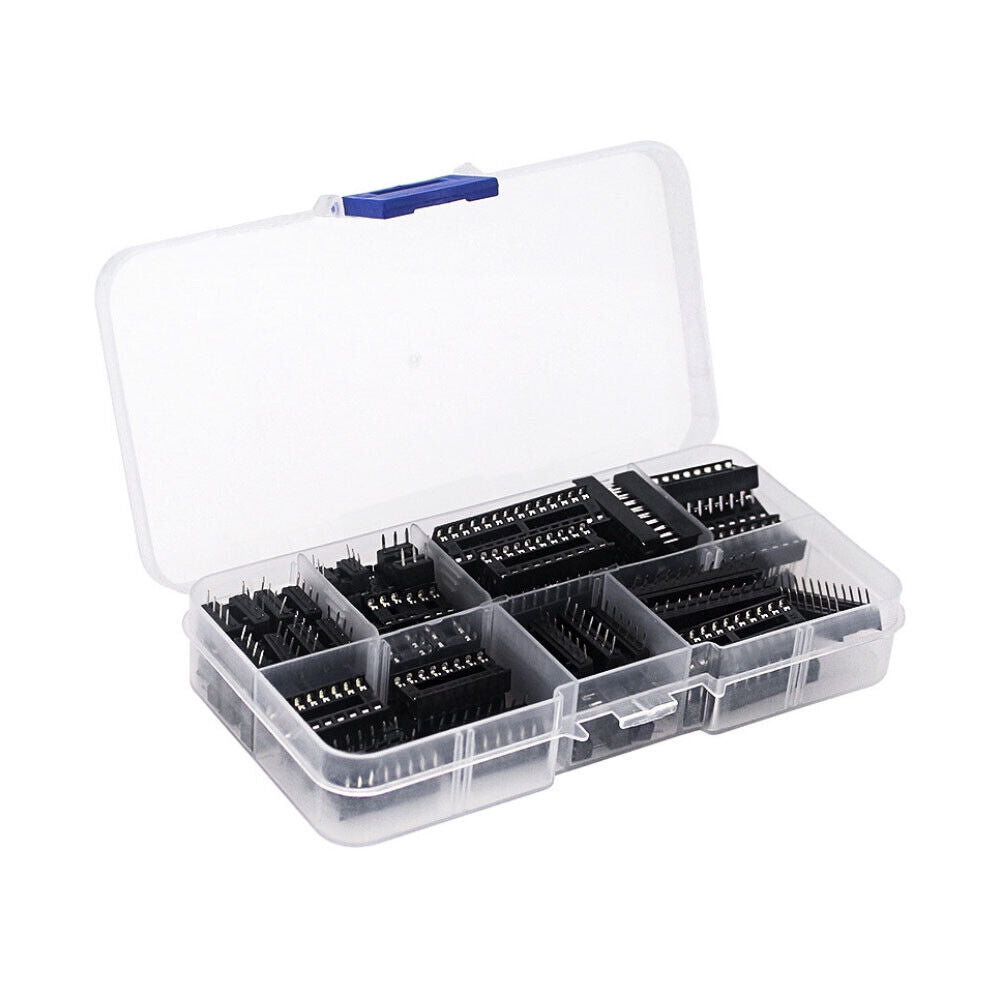 DIP IC Sockets Adaptor, Solder Type Socket Kit, 65pcs, 6,8,14,16,18,20,24,28 pins