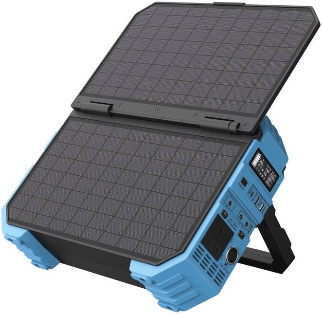 Solar Portable Power Generator, 600W, Black, Brand: Powerology