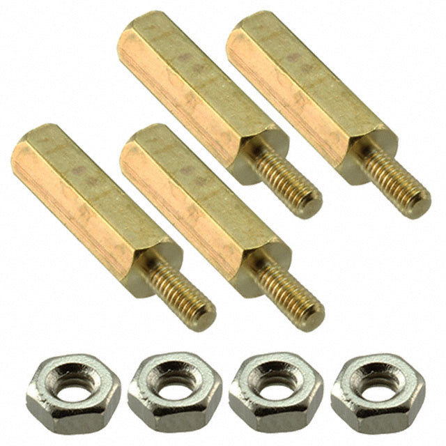 Screwed Spacer Sleeve, Copper Cylinders for Heat Sink, Screw Diameter M2.5, Cylinder Length 15mm, Thread lenght 6mm, 1 bag = 4pcs