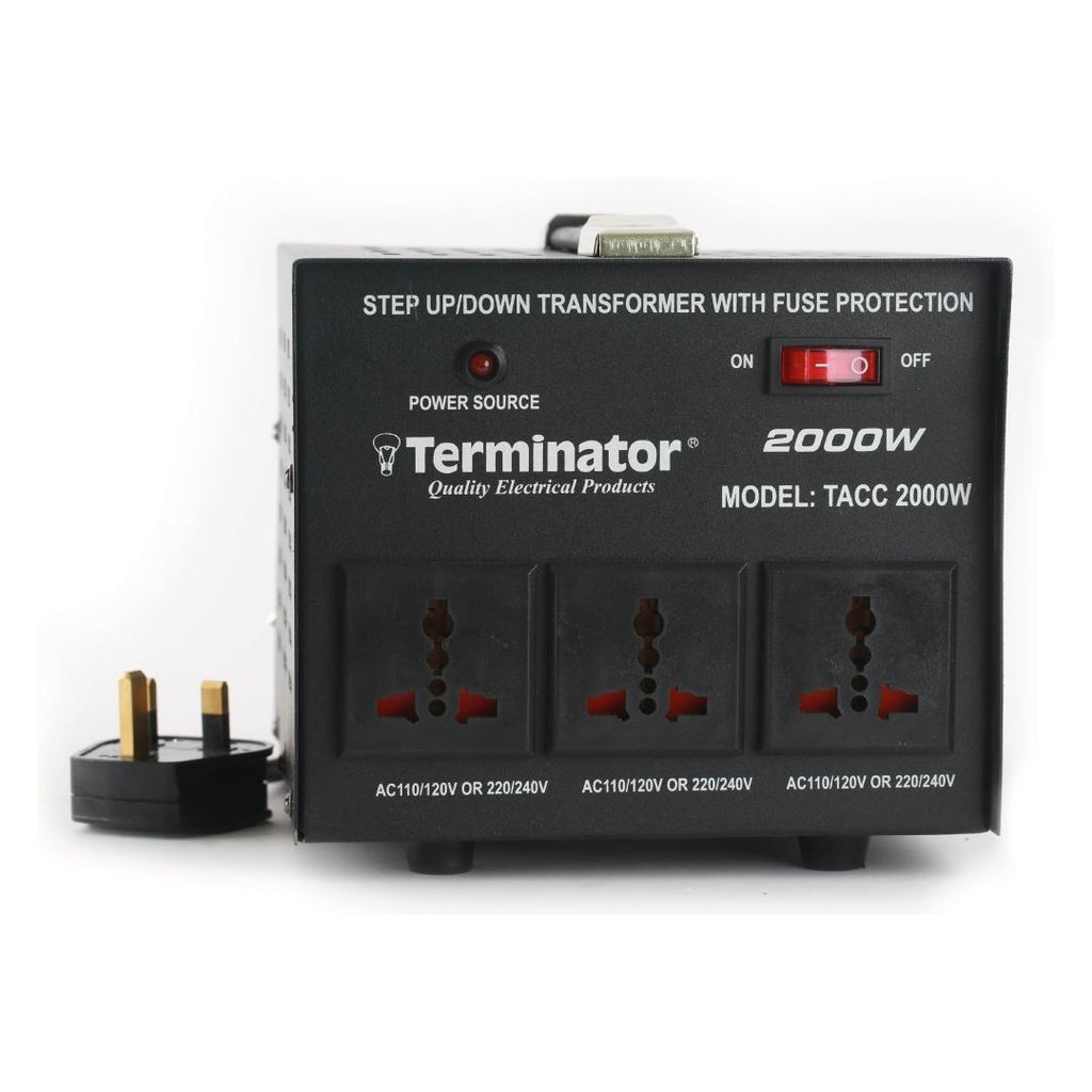 Transformer, Voltage Converter, 230V AC to 120V AC, 2000W, Terminator