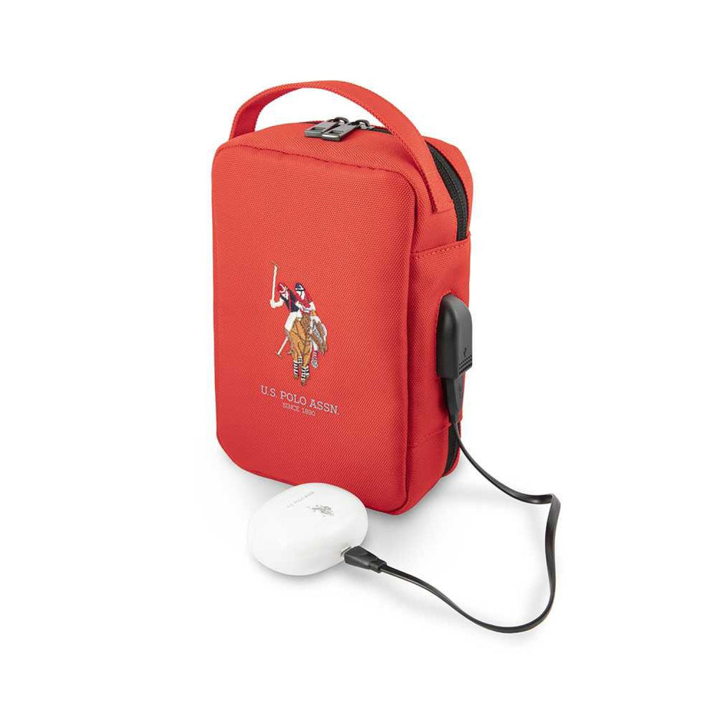 U.S.Polo Assn. Nylon Tablet Bag for Electronic Accessories - Red