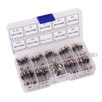 Glass Tube Fuses Kit Amp 0.5A, 1A, 2A, 3A, 5A, 10A, 15A, 20A, 30A & 10pcs of seat fuse