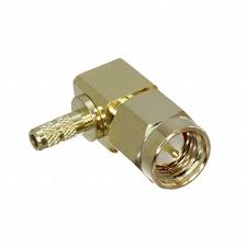 SMA Male Plug, angled 90°, for cables LMR100 and RG174 and RG316