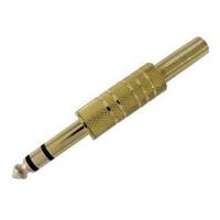 6.35MM 1/4" STEREO GOLD METAL PLUG WITH SPRING