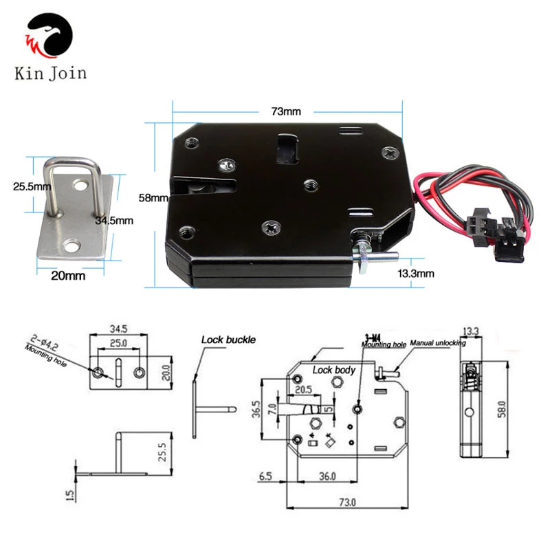 Electric Solenoid Lock Steel, 12v, 1.5A