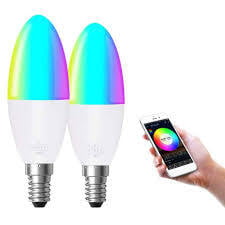 Wifi Smart Voice Control LED Light Bulb, 6W, E14, RGBW