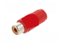 Plug RCA female red nickel plated