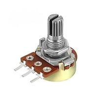 Potentiometer, Linear, Single turn,  100kΩ, 125mW, mono