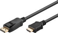 DisplayPort 1.1 Cable, DisplayPort Plug, HDMI Plug 3m