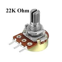 Potentiometer, Linear, Single turn,  22kΩ, 125mW, mono