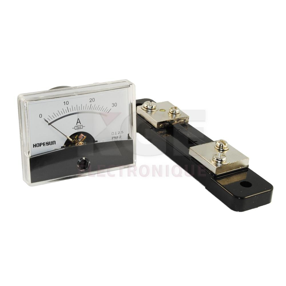 Analogue Ammeter Panel, AC: 0 to 30A, 60x47mm