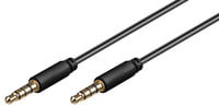 Audio Cable, Jack 3.5mm 4pin Plug both sides, 2m