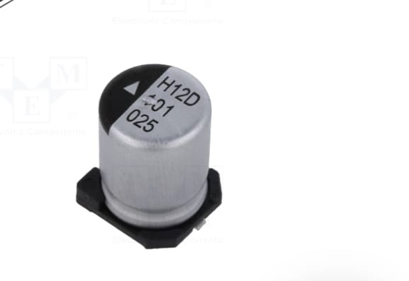 SMD Capacitor, 100uF, 25vDC, Size: 8x10.5mm