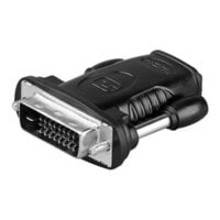 DVI-D (24+1) Plug to HDMI Socket, Bi-direction Adapter, Black