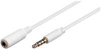 Audio Cable, Jack 3.5mm 4pin Plug, Jack 3.5mm 4pin Socket, 3m