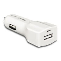 Car charger 12-24V, 12W, 5V, 2.4A, White