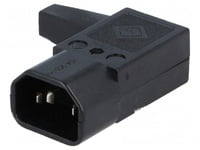 AC Connector Supply Plug, Male, Right, 10A, 250VAC