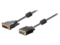 DVI Cable, D-Sub 15pin Plug to VGA Plug, 5m