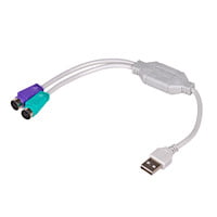 USB-PS2 Adapter, PS/2 Socket x2, USB A Plug