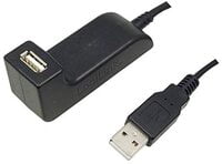 USB 2.0 Extension with Docking Station, USB A plug, USB A socket, 1.5 meter