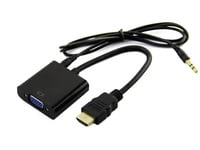 HDMI to VGA DB15 Male to Male Converter with Audio