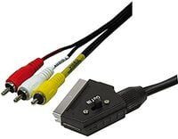 RCA Cable, 3x RCA Plug, SCART Plug, 2 meters