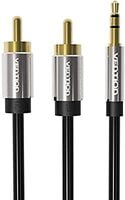 Audio Cable, RCA Plug x2, Jack 3.5mm 3pin Plug, 3m, black