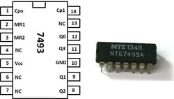 IC 7493 (4-bit binary counter)