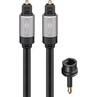 Cable Optical/Toslink Plug both sides, 5m, with Mini Toslink adaptor