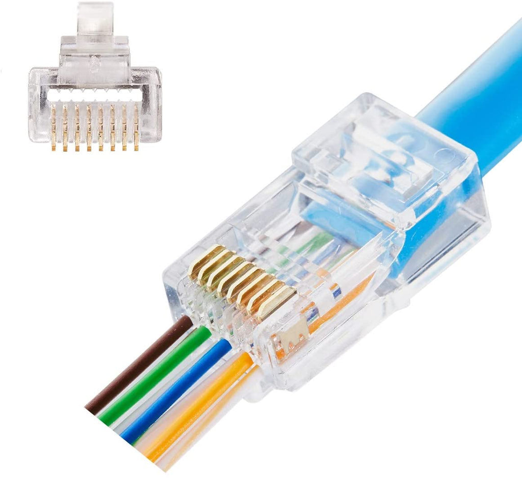 RJ45 Plug, Pass Through Connectors, Cat 5E, Cat 6, inline Splice