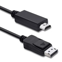 DisplayPort 1.1 Cable, DisplayPort Plug, HDMI Plug, 3m, Black