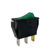 ROCKER SWITCH GREEN ON/OFF SPST (WITH LAMP) 15A 250VAC