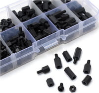 Nylon Screw Black Hex Screw Nut Assortment Kit, 300Pcs