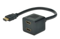 HDMI Signal Splitter, HDMI Socket x2, HDMI plug, Length: 0.2m