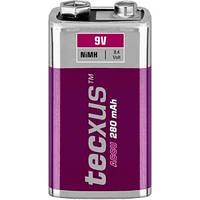 9V, 280 mAh, Rechargeable Battery (TECXUS)