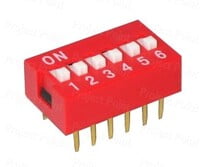 DIP SWITCH 6 POSITIONS GOLD PLATED CONTACTS TOP ACTUATED