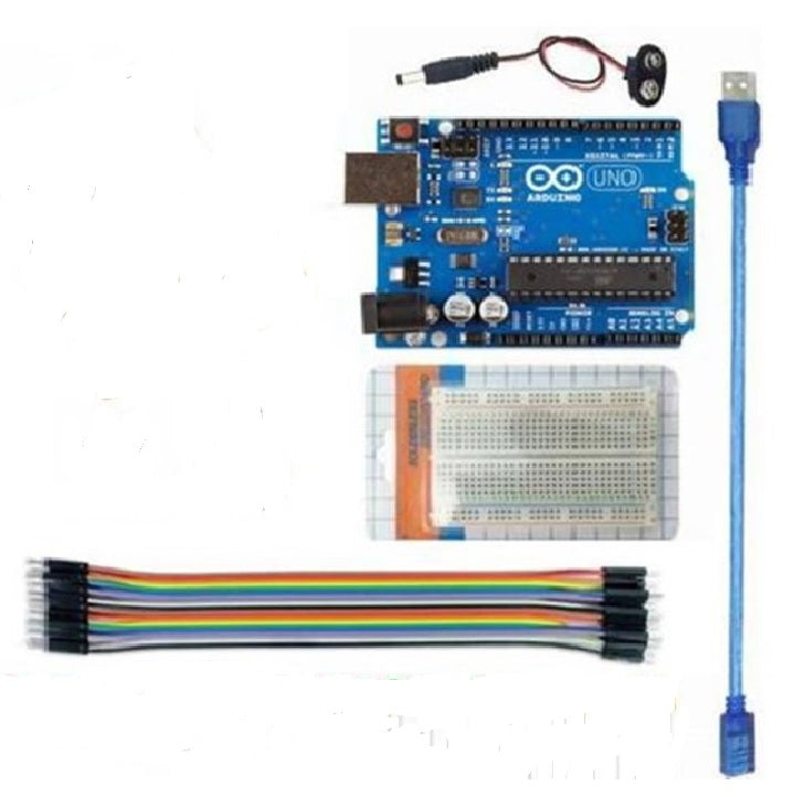 Arduino Starter Kit with UNO Board – Kit de Micro Controlador y Accesorios,  Arduino UNO board rev.3, Incluye Arduino Projects Book + de 20 Componentes.  - Yoytec