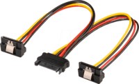 SATA Cable, SATA Male x2 Angled, SATA Female, 0.2m