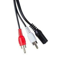 Audio Cable Adapter, 3.5 mm Female to RCA Male, Black, 0.2 m