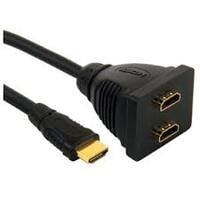 HDMI Signal Splitter, HDMI Socket x2, HDMI plug, Length: 0.1m