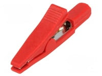 Crocodile Clip, 5A, 70VDC, Red, Length 42mm